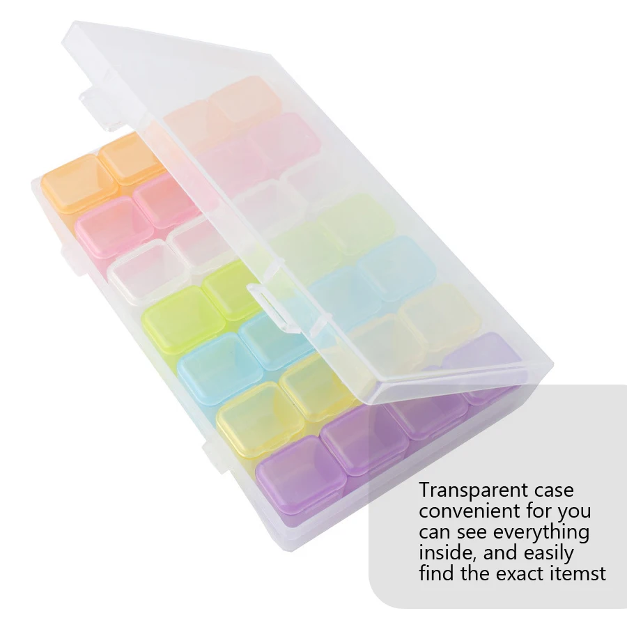 Tech Accessories Box - 28 Compartment Nail Art Organizer Box