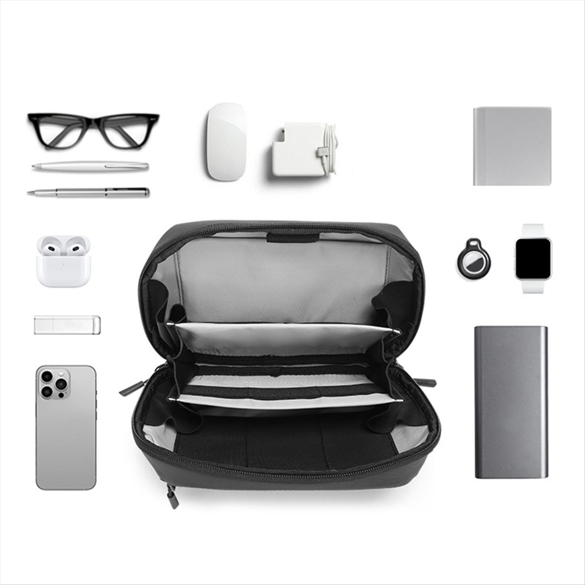 Tech Accessories And Gadgets - ☶❈＊♥AC1578-Waterproof Tech Pouch Multi-Layer Organizer Case