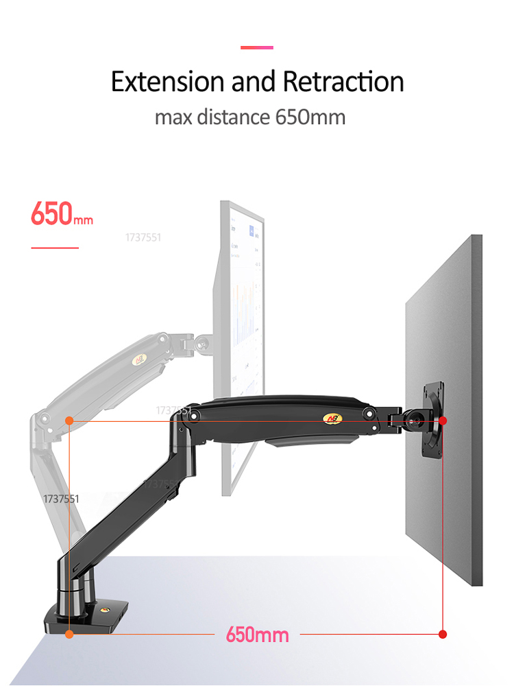 NB F195A Aluminum Gas Spring A - Monitor Arm Single ulasan dan harga