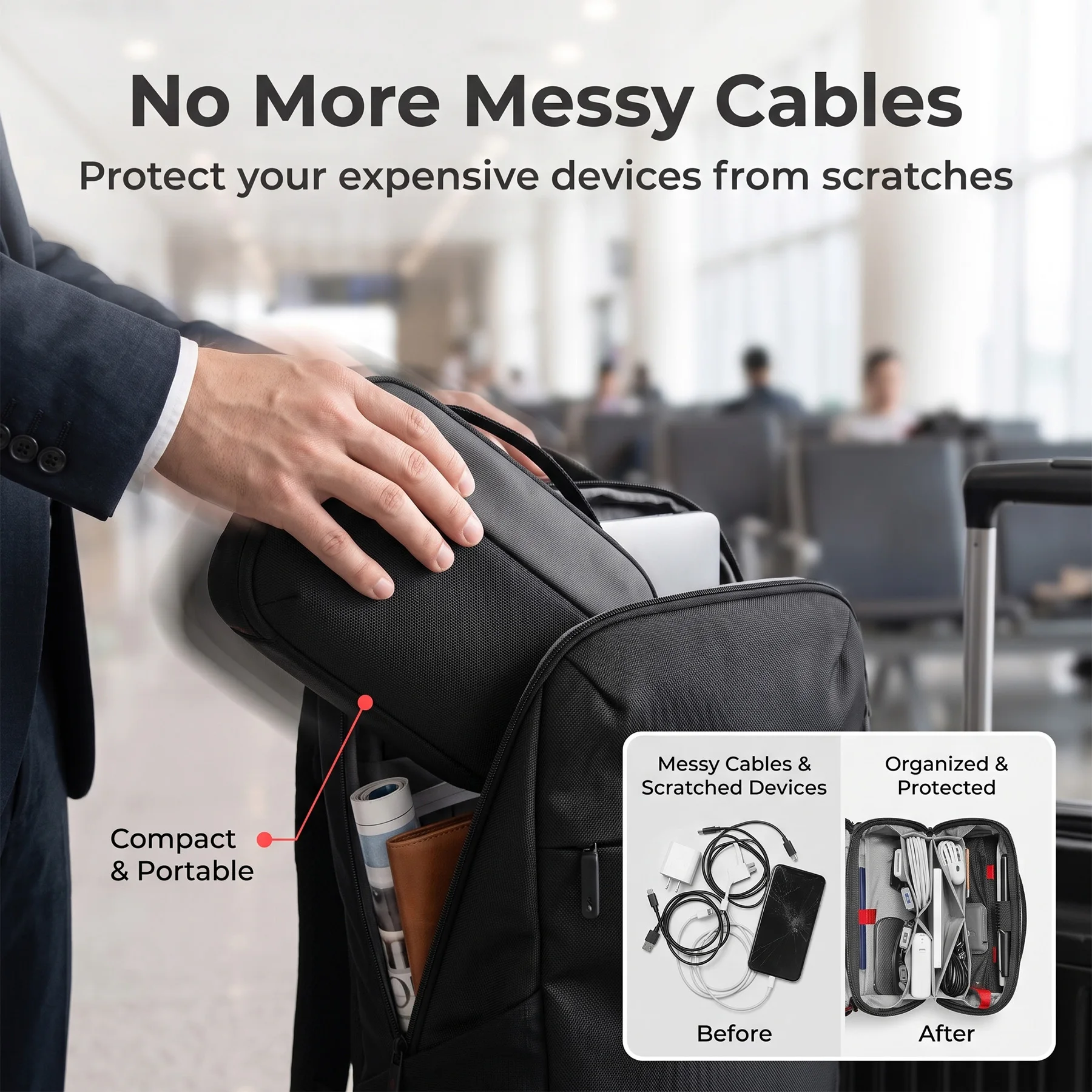 Travel Tech Organizer Pouch, W - Tech Accessories Storage ulasan dan harga