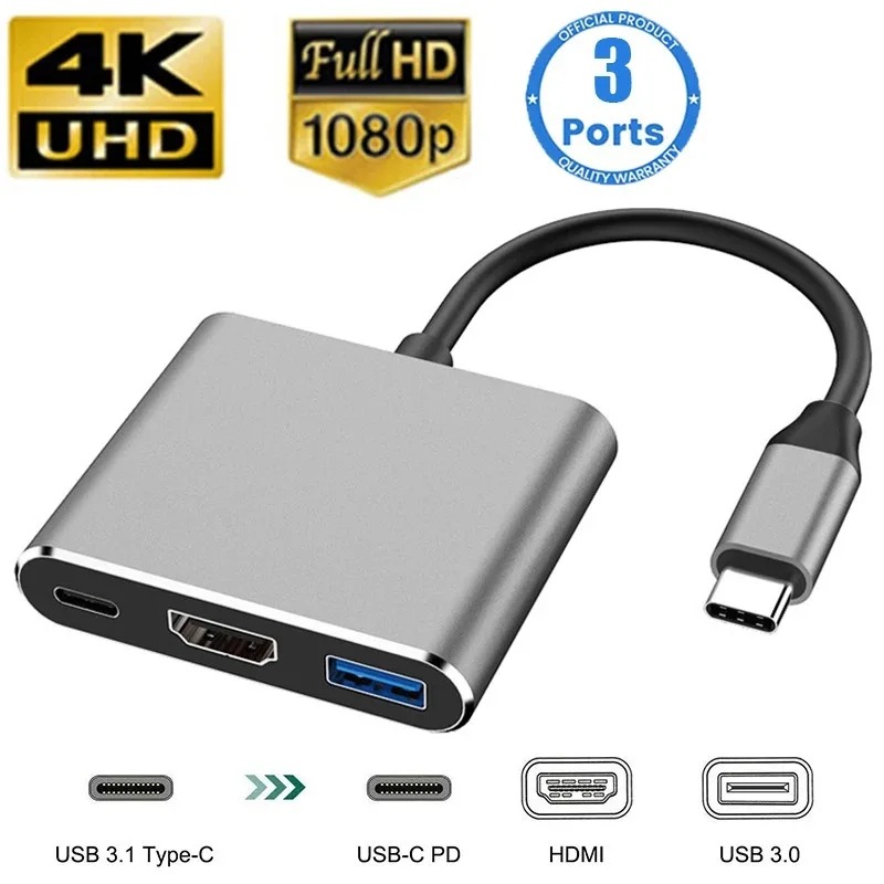 USB C HUB 3in1 Type C 3.0 to H - Usb C To Hdmi ulasan dan harga
