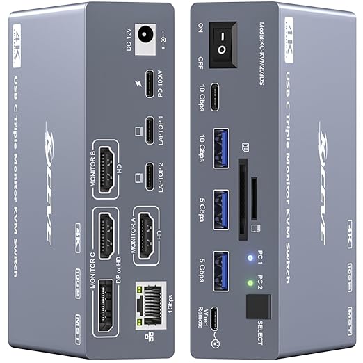 USB C KVM Switch 3 Monitors 2  - Usb C To Hdmi ulasan dan harga